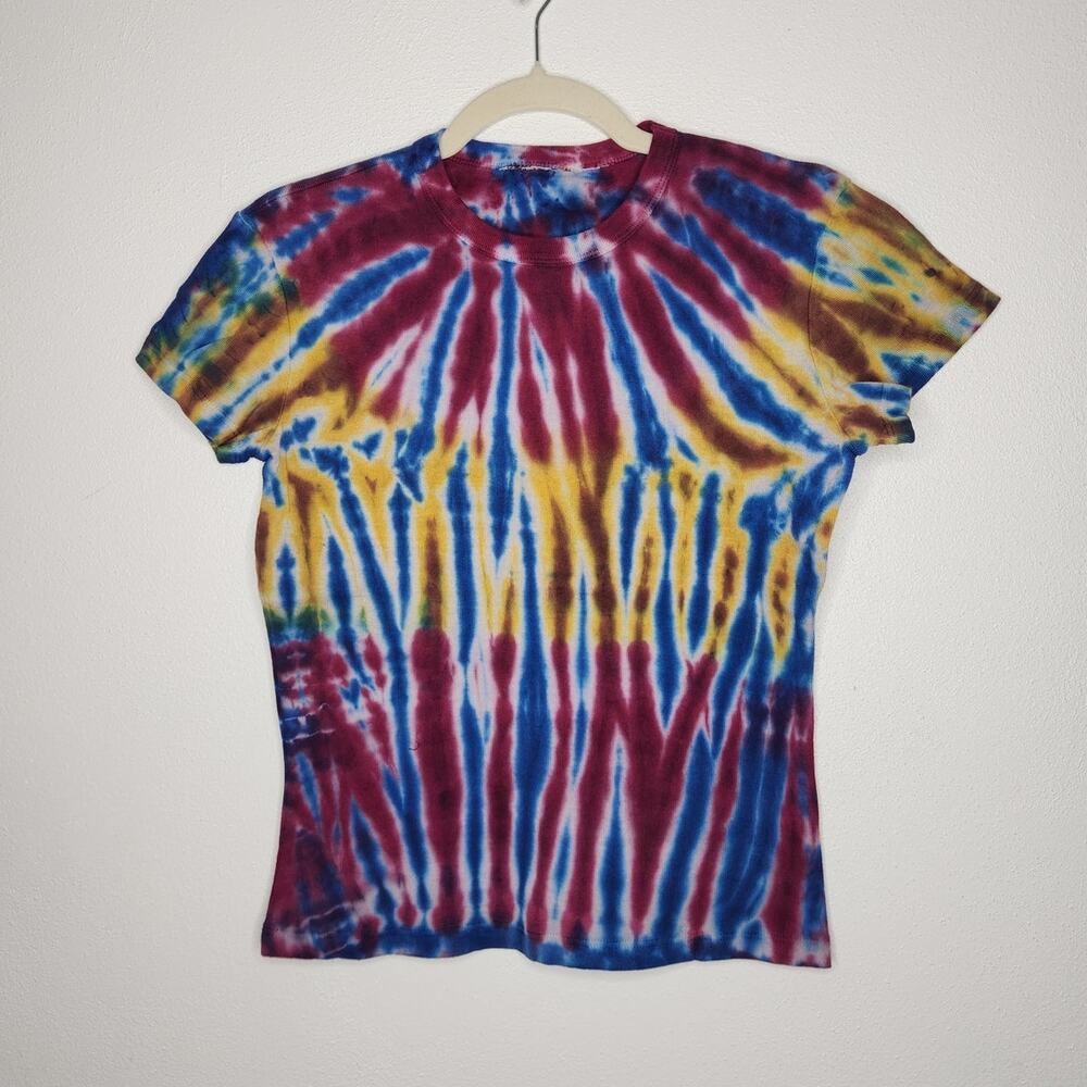 Vintage 90s Tie Dye Babydoll Shirt Grunge Skate Cobain Hippie Top